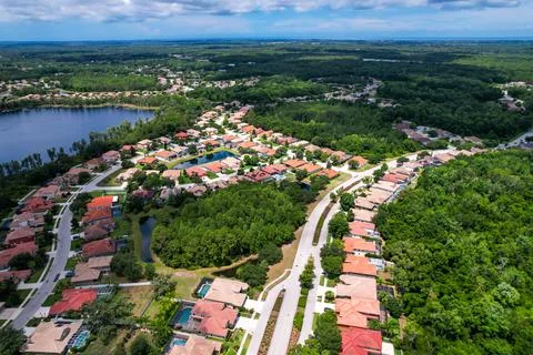 Aerial view of a residencial condominium suburb in Tampa Florida Stock Photos