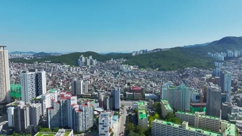 Aerial View of Residential Apartment Complexes in Geumcheon-gu, Seoul Stock Footage 346508068