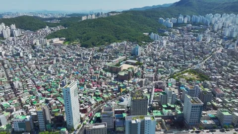 Aerial View of Residential Apartment Complexes in Geumcheon-gu, Seoul Stock Footage 346508996
