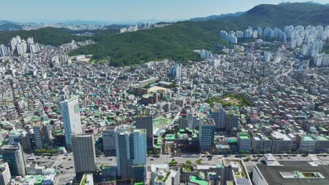 Aerial View of Residential Apartment Complexes in Geumcheon-gu, Seoul Stock Footage 346509883
