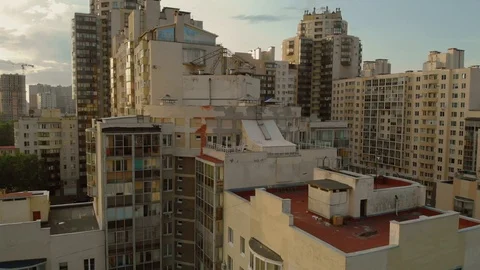 Aerial view Residential complex in St. Petersburg Stock Footage 125380412