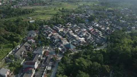 Aerial view of residential Stock Footage 292043897
