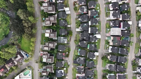 Aerial View of Residential Housing Complex and Suburban Neighborhood Stock Footage 339550624