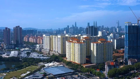 Aerial View of Residential Mix Development in Setapak. Tracking Stock Footage 127331118