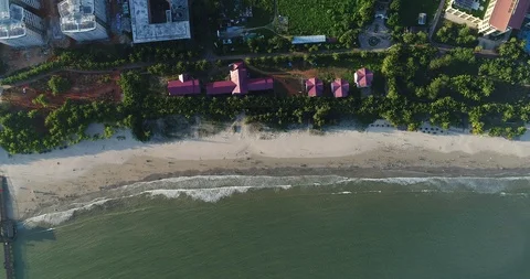Aerial View of Resort At Beach Stock Footage 102256591