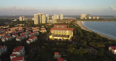 Aerial View of Resort At Beach Stock Footage 102258226
