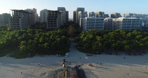 Aerial View of Resort At Beach Stock Footage 103522108