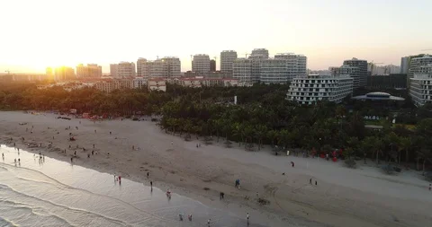 Aerial View of Resort At Beach Stock Footage 103533022