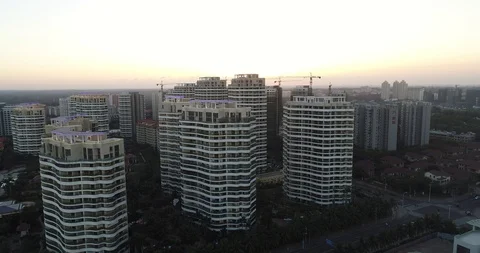 Aerial View of Resort At Beach Stock Footage 103533419