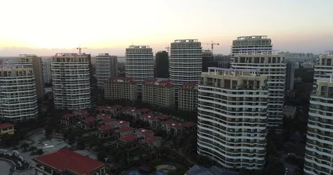 Aerial View of Resort At Beach Stock Footage 103533869