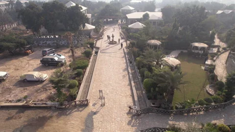 Aerial View of Resort Pathway and Gardens 스톡 동영상 336404129