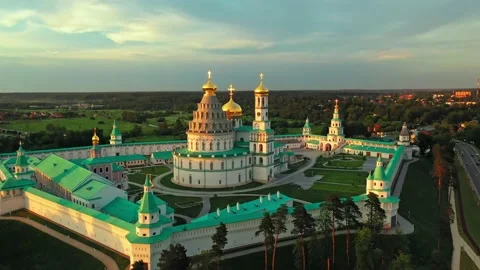 Aerial view of the Resurrection New Jerusalem Monastery. Istra, Moscow region Stock Footage 149776463