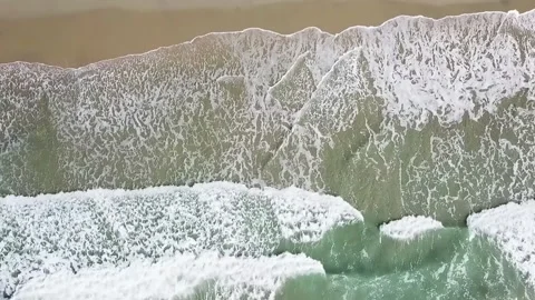 Aerial view reveal of an empty beach Stock Footage 156877769