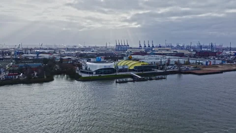 Aerial view revealing Stage Theater Im Stock Video Pond5