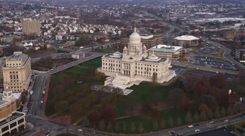Aerial view of Rhode Island State House. Shot in 2011. Stock Footage 59165003