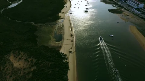 Aerial view of Ria Formosa Video stock 147405894
