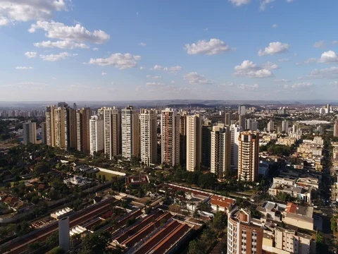 Aerial View of Ribeirao Preto city in Sao Paulo, Brazil Stock Footage