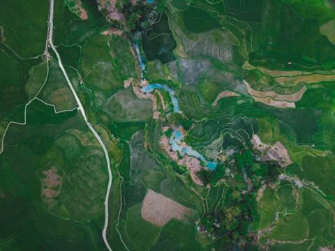 Aerial view Rice fields, Sumba Indonesia Stock Photos