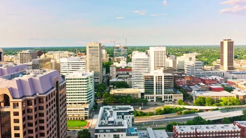 Aerial view of Richmond, Virginia Stock Video Pond5