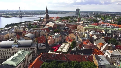 Aerial view of Riga Video stock 81011797