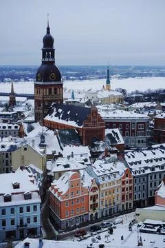 Aerial view of Riga Stock Photos