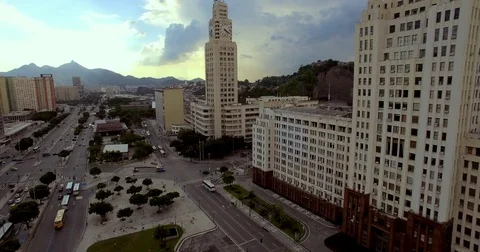 Aerial view of the Rio Clock. Rio De Janeiro, Brazil. Shot in 4K. Stock Footage 77824242