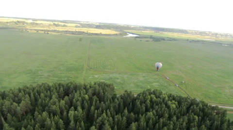 Aerial view of the rise of the balloon Stock Footage 59591053