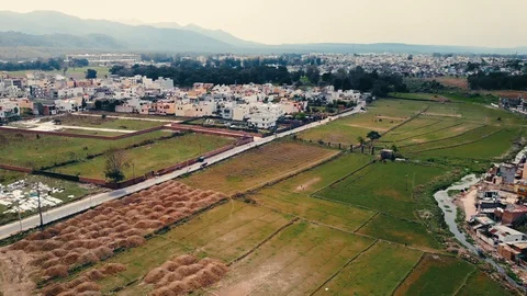 Aerial View Rishikesh, holy town and travel destination in India. Stock Footage 128253022