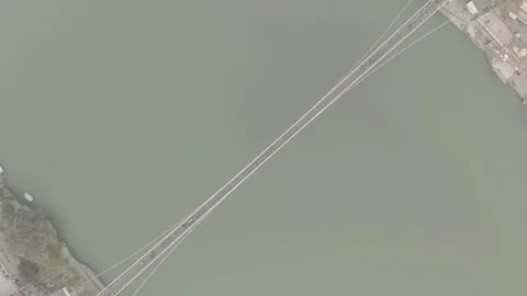 Aerial view on Rishikesh, India, 4k drone, ungraded/flat Video stock 107674795
