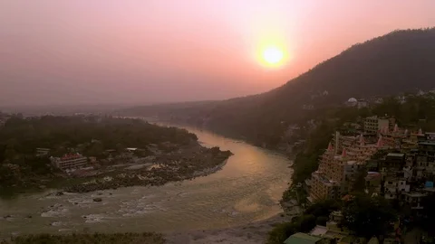 Aerial view on Rishikesh, India, 4k drone footage Stock-Footage 109332414