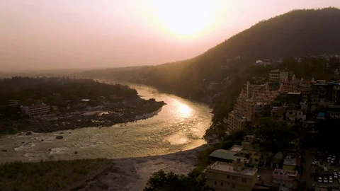 Aerial view on Rishikesh, India, 4k drone footage 스톡 동영상 109332990