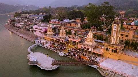 Aerial view on Rishikesh, India, 4k drone footage 스톡 동영상 109333084