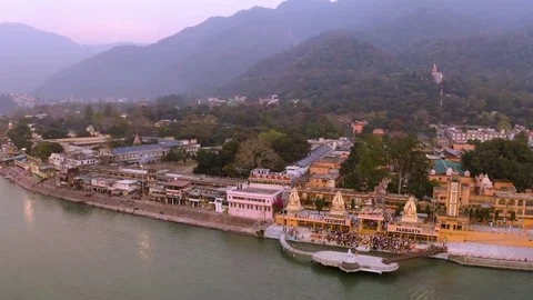 Aerial view on Rishikesh, India, 4k drone footage Stock Footage 109335486