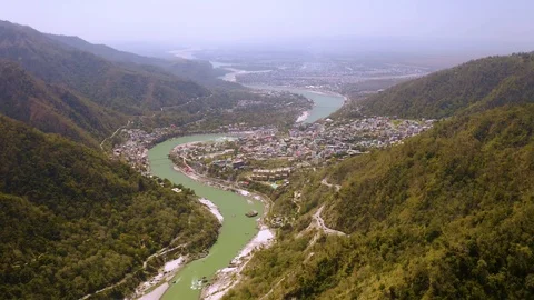 Aerial view on Rishikesh, India, 4k drone footage Stock-Footage 109336005
