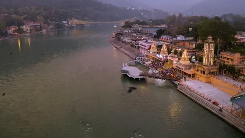 Aerial view on Rishikesh, India, 4k drone footage Stock Footage 109336012
