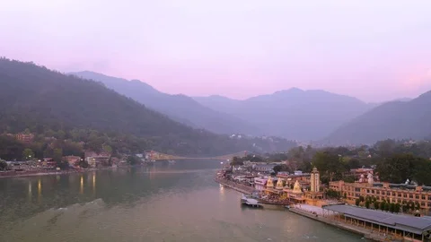 Aerial view on Rishikesh, India, 4k drone footage Stock-Footage 109336100