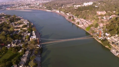 Aerial view on Rishikesh, India, 4k drone footage Stock Footage 109340926