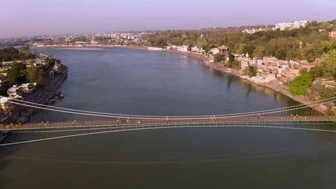 Aerial view on Rishikesh, India, 4k drone footage Stock Footage 109341052