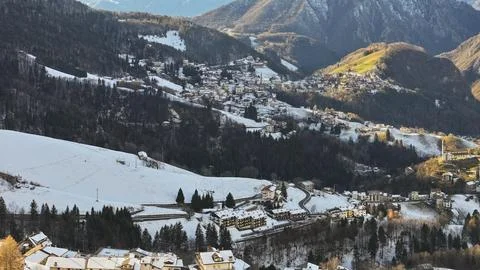 Aerial view of Riso valley and Zambla town Photos