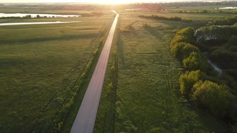 Aerial view of the river and landscape Stock Footage 196598937