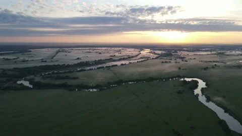 Aerial view of the river and landscape Stock Footage 200001116