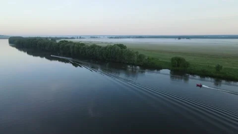 Aerial view of the river and landscape Stock Footage 200001969