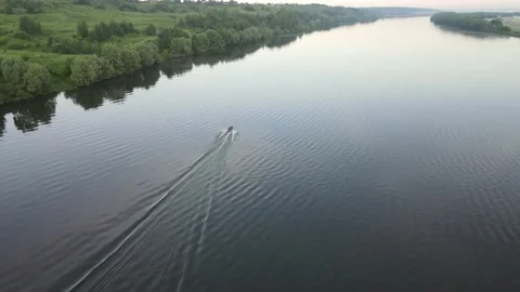 Aerial view of the river and landscape Stock Footage 200002154