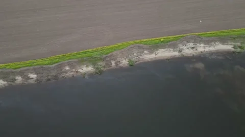 Aerial view of the river and landscape Stock Footage 200003101