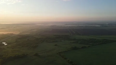 Aerial view of the river and landscape Stock Footage 200003708