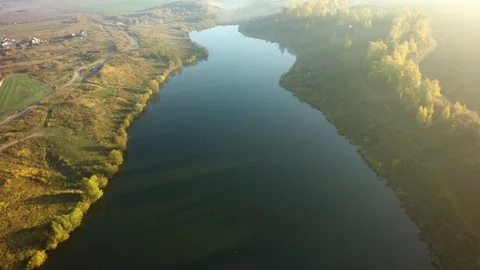 Aerial view on the river and tree . Stock-Footage 97060873