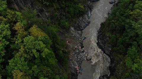 Aerial view of the river bed. Stock Footage 118159733