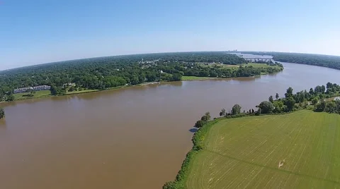 Aerial View of River camera moving to the left Stock Footage 40366591