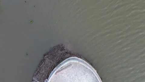 Aerial View of River Construction Project in Gorontalo Video stock 260286053