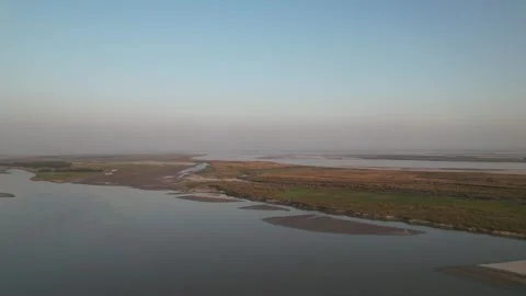 Aerial View of River-Cut Landscape in Rural Bangladesh | 4K Drone Footage Stock Footage 312972886